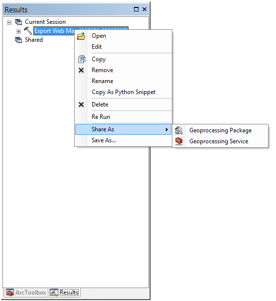 Export webmap results