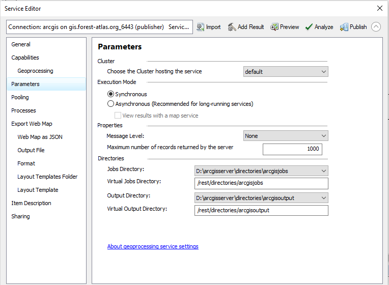 Export webmap service